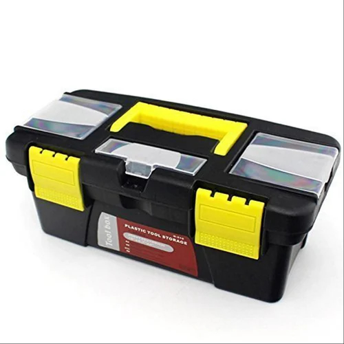 Plastic Tool Box – Lightweight Durable Tool Storage Box with Locking Clips and Organiser Tray, Perfect for DIY, Home and Trade Use